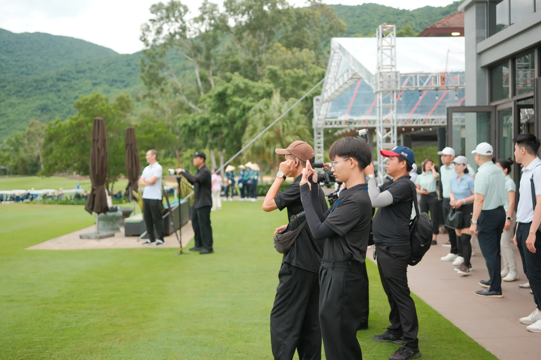 Crew shooting the opening ceremony line-up