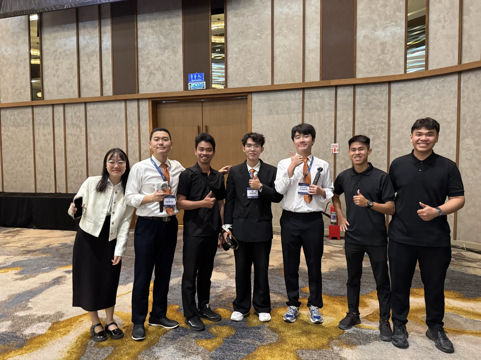 Crew and client between sessions