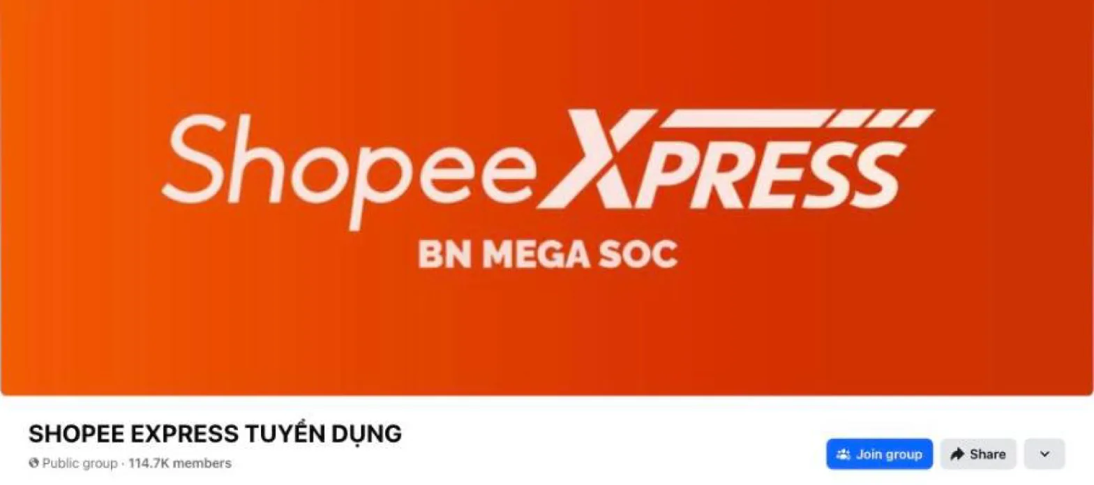 Facebook group banner for SHOPEE EXPRESS TUYỂN DỤNG