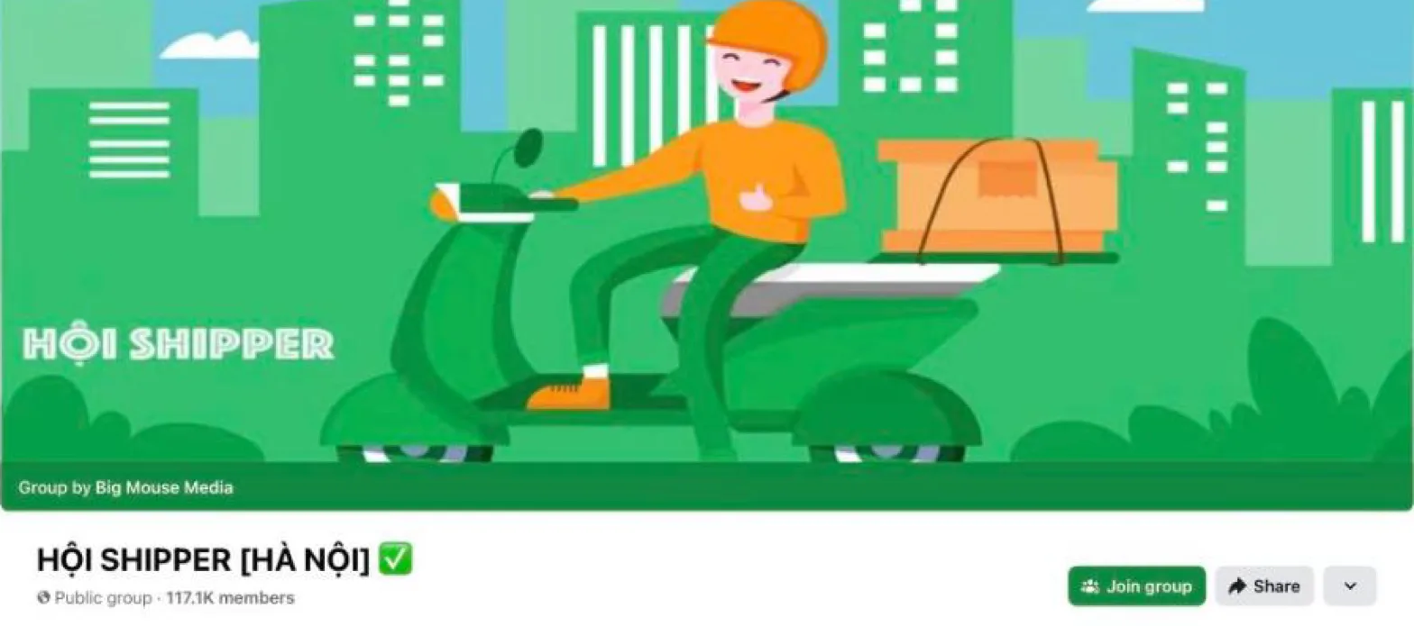 Facebook group banner for HỘI SHIPPER [HÀ NỘI]